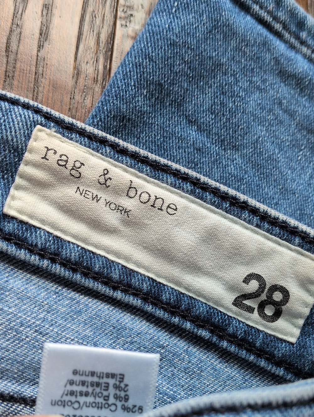 RAG & BONE I 'Dre' Low-Rise Sapphire Faded Blue Relaxed Slim Boyfriend Jeans, 28 - Picture 11 of 16